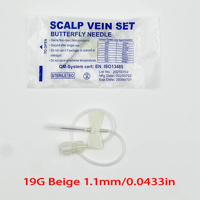 100 PCS Disposable Screw-type Butterfly Infusion Needle Double-wing Infusion Needle for Pet Care Room Suitable for Cats and Dogs