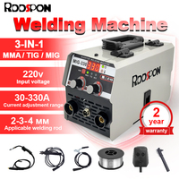 MIG MMA Welding Machine 3 IN 1 MIG MMA MINI IGBT DC Inverters LED Digital Display Protable Home Non-Gas ARC Welders 220V 10-330A