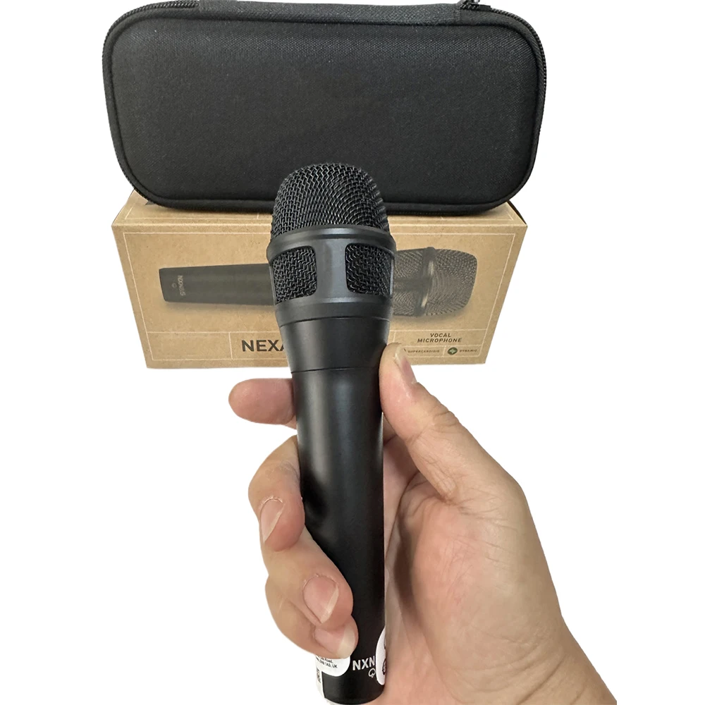 Micrófono dinámico supercardioide profesional Paulkitson NXN8/S para voz en vivo micrófono de rendimiento de Karaoke con Estuche de transporte