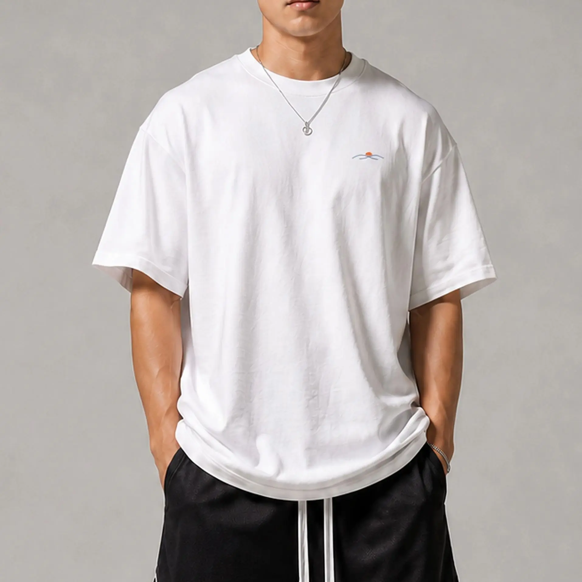 BETWEEN TIDES Minimal Coastal Graphic Oversized Heavyweight T-Shirt