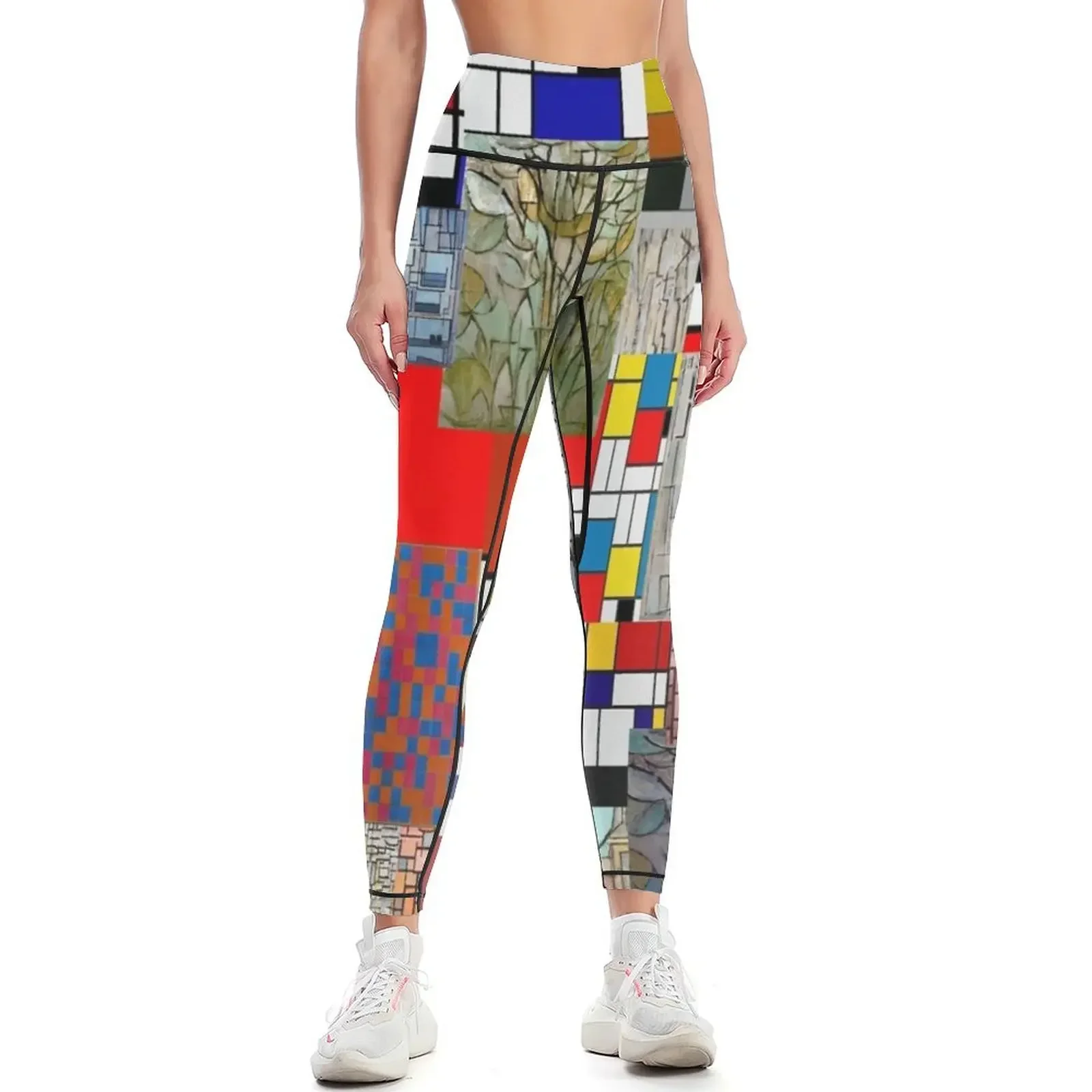 Piet Mondrian Leggings Golf wear Clothing fitness Women's high waist Women's sports Womens Leggings
