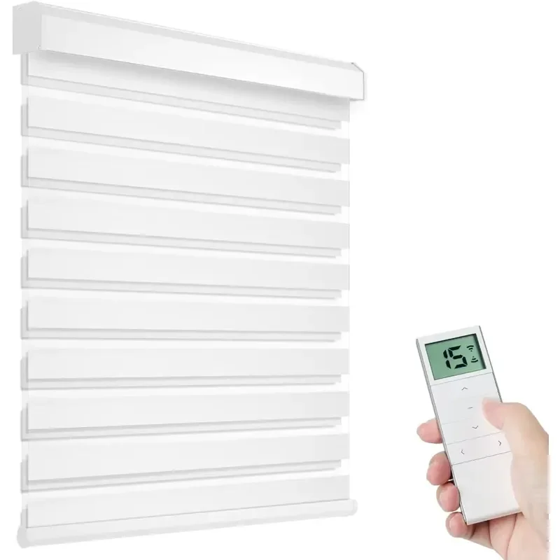 Smart Electric Zebra Blinds Remote Control Filter Shades Modern Roller Curtain for Conference Room Office Window Decoration