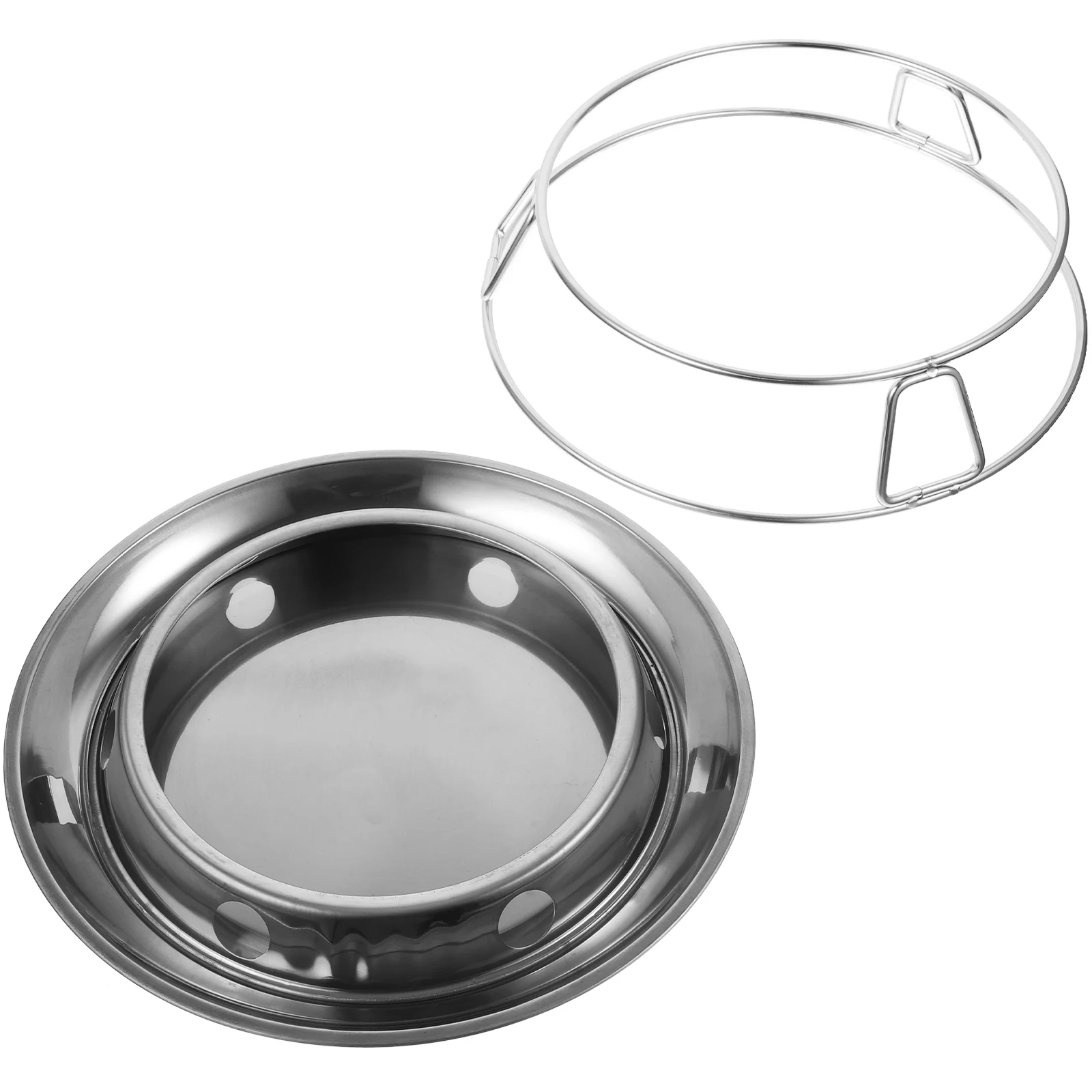 

2pcs Stainless Steel Pot Rack Holders Heat Resistant Kitchen Utensils Stand Compact Design Anti-Scald Pan Holder Insulation