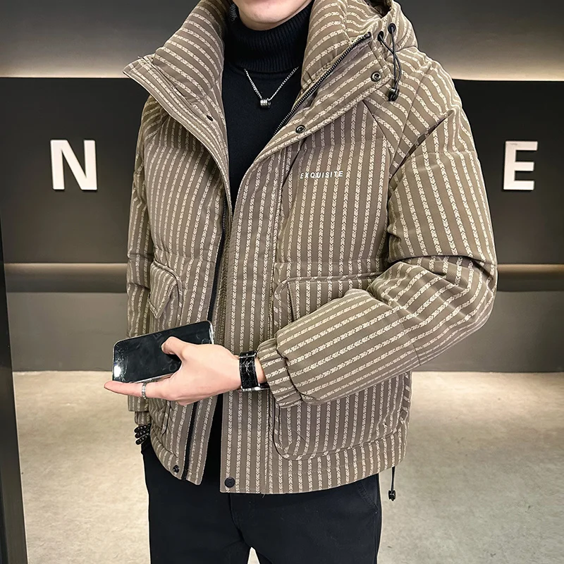 GIOIOMen's Down Jacket，2025Winter New High-Quality White Duck Down Filled Thickened Warm Down Cotton Jacket Coat