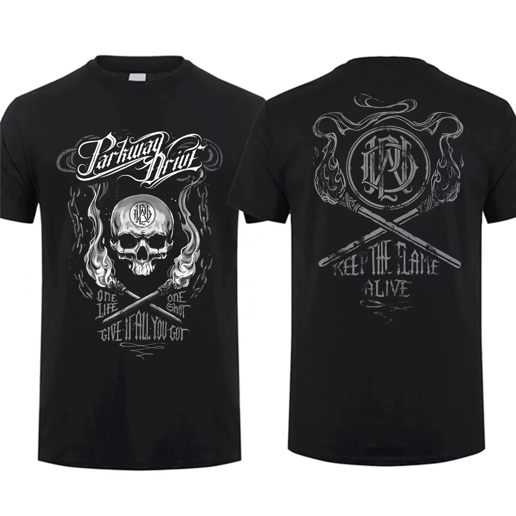 2025 Summer New Fashion Men's T Shirt Double-sided Vice Grip Black By Parkway Drive Oversized Graphic Youth Cloth Streetwear Tee