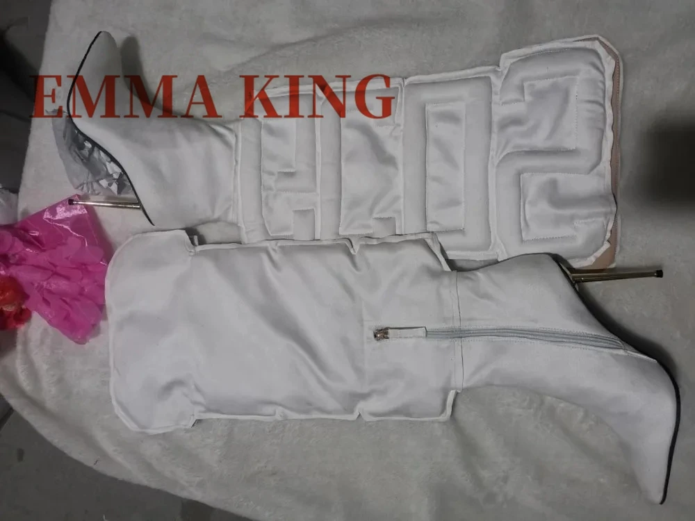 الخريف النساء الفخذ أحذية عالية تمتد ليكرا السيدات بوتاس موهير فريد مكعب إلكتروني المدرج الأحذية 10 سنتيمتر الكعوب الحديد فستان الحفلات الأحذية