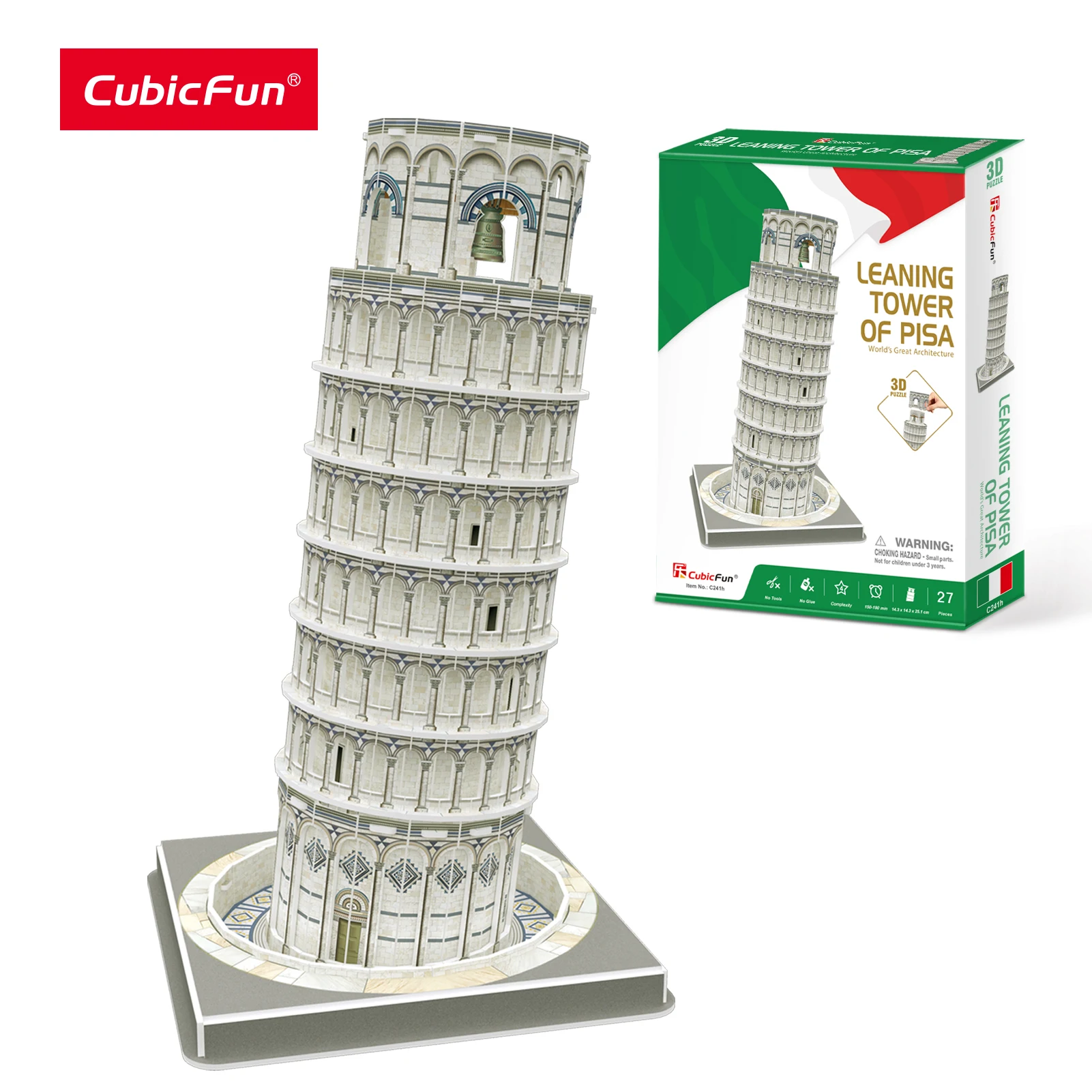 CubicFun 3D Puzzles St. Basil\'s Cathedral Leaning Tower of Pisa Building Model Kits Notre Dame de Paris Jigsaw Toys Gift for Kid