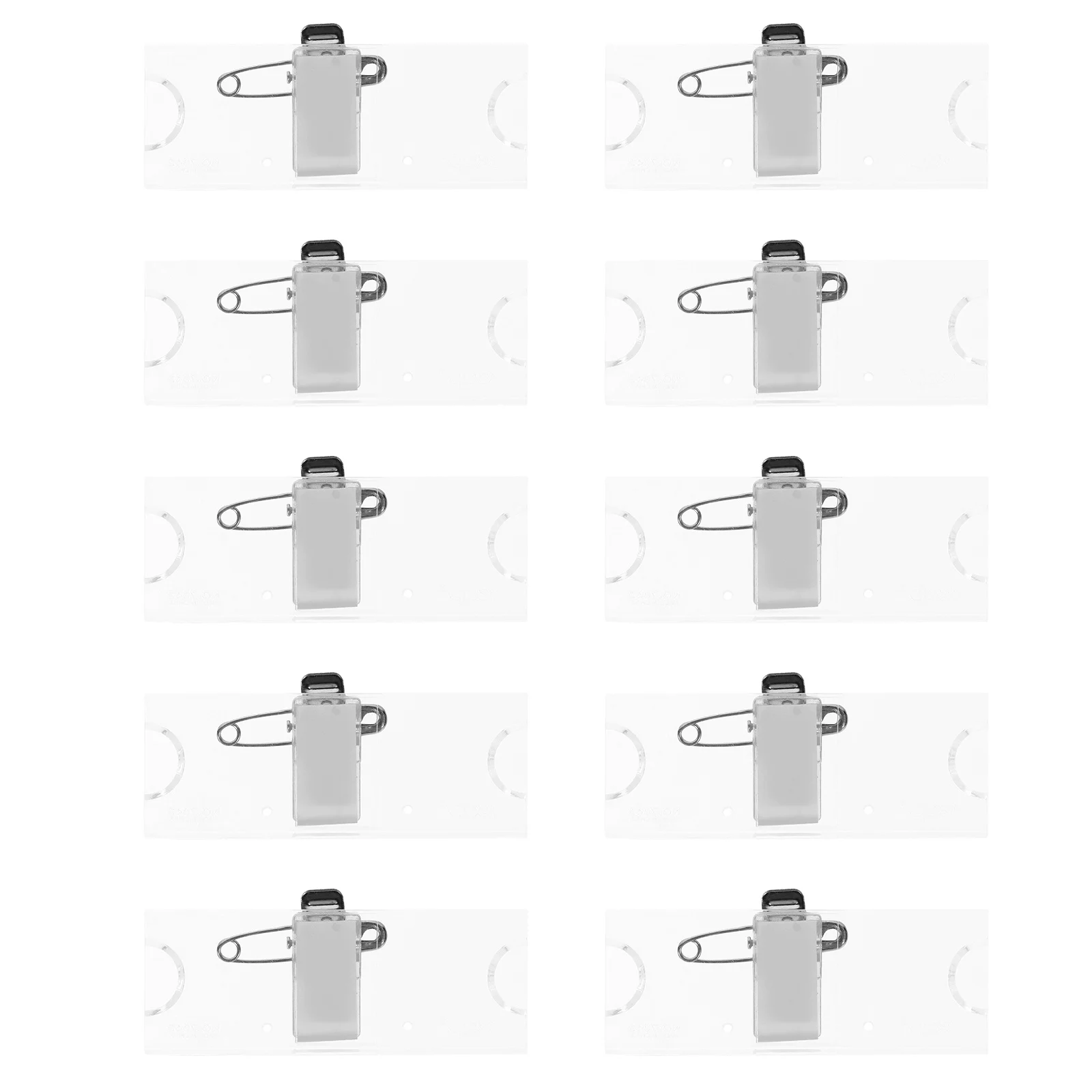 

10Pcs Acrylic Badge Clip Name Tag Holders Badge Cases Transparent Work Employee Id Card Permission Badges