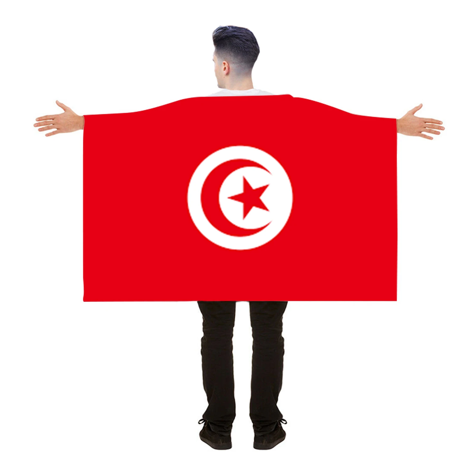 Flagnshow 100% Polyester National Tunisia Body Cape Flags