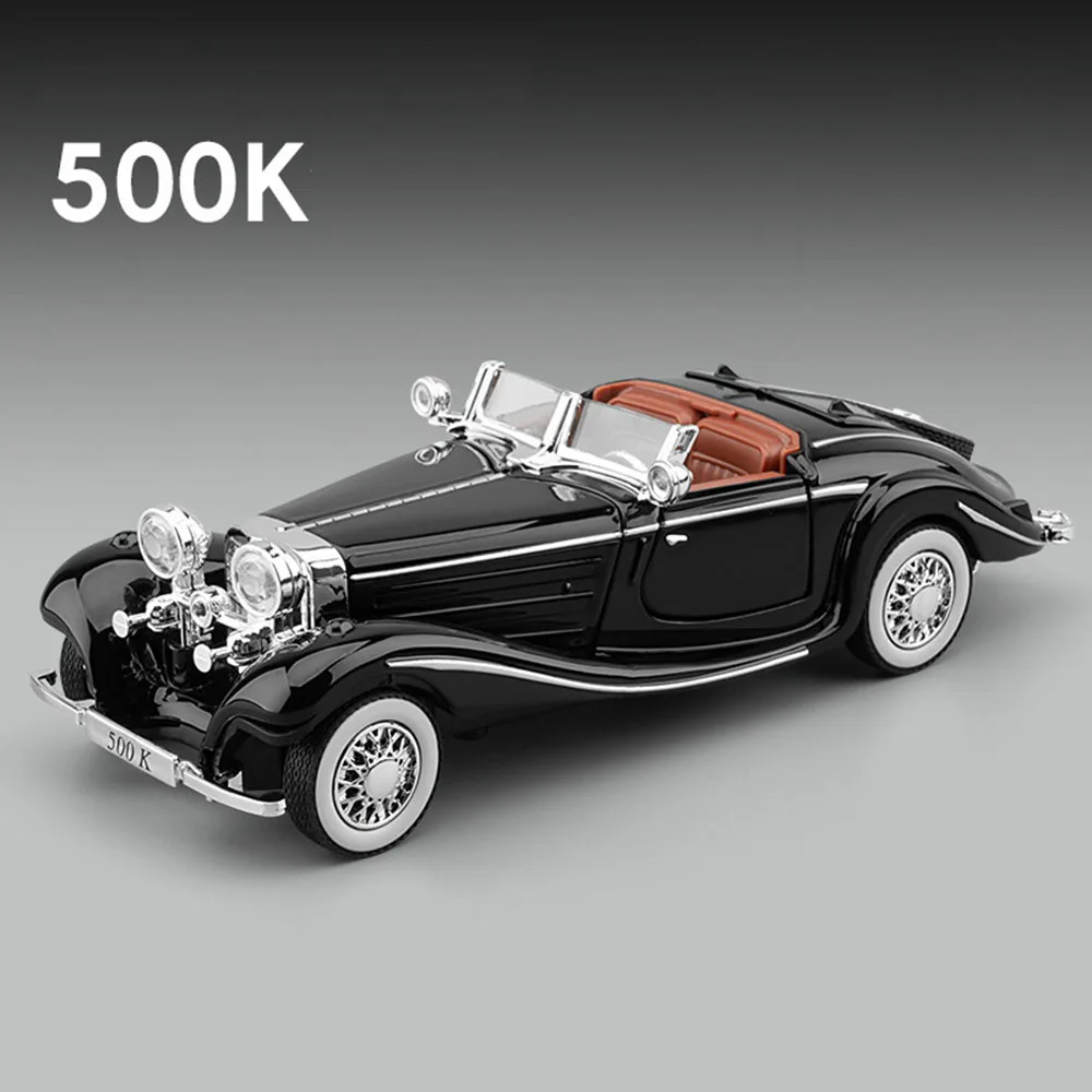 1:32 Schaal 500K C2 Legering Modellen Speelgoedauto's Wiel Trek Miniatuur Vintage Auto Model met Geluid Licht Voertuig voor Kinderen Geschenken
