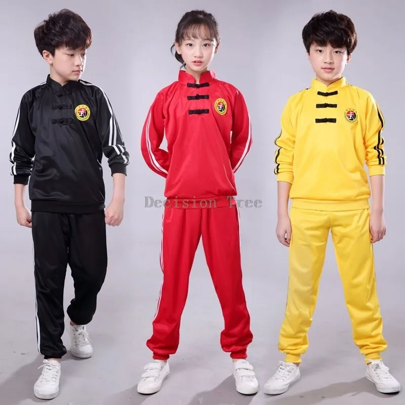 2025New Autumn/Winter Long Sleeves Kids Wushu Training Clothing Chinese Kungfu Competition Garment Team Performance Match Outfit