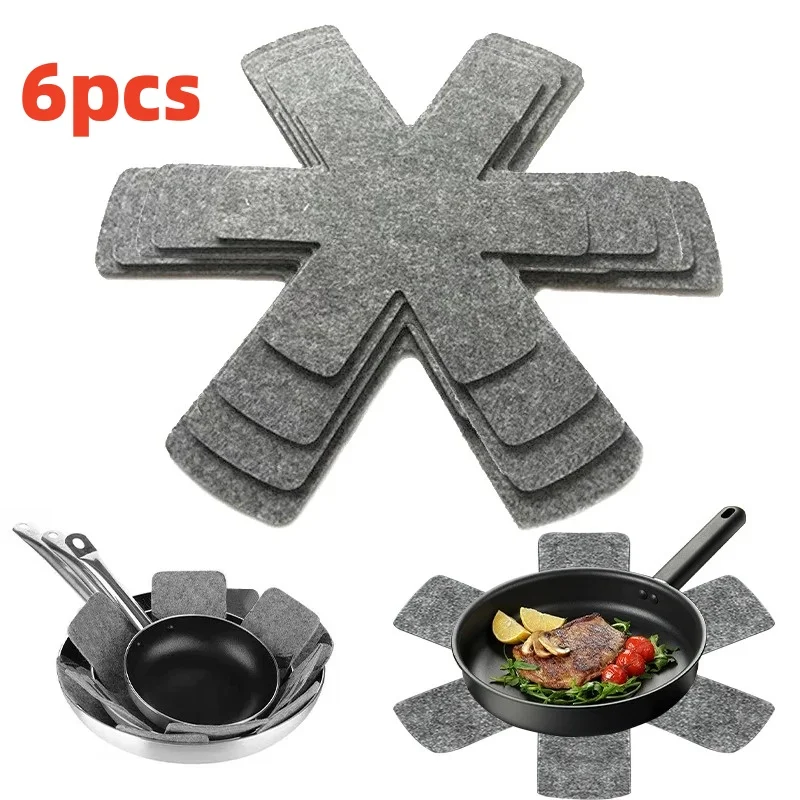 

6 Pcs Pot and Pan Protectors Non-woven Pot Dividers Pad 3 Sizes Pans Separator Pads for Protecting Separators Pads Cookware