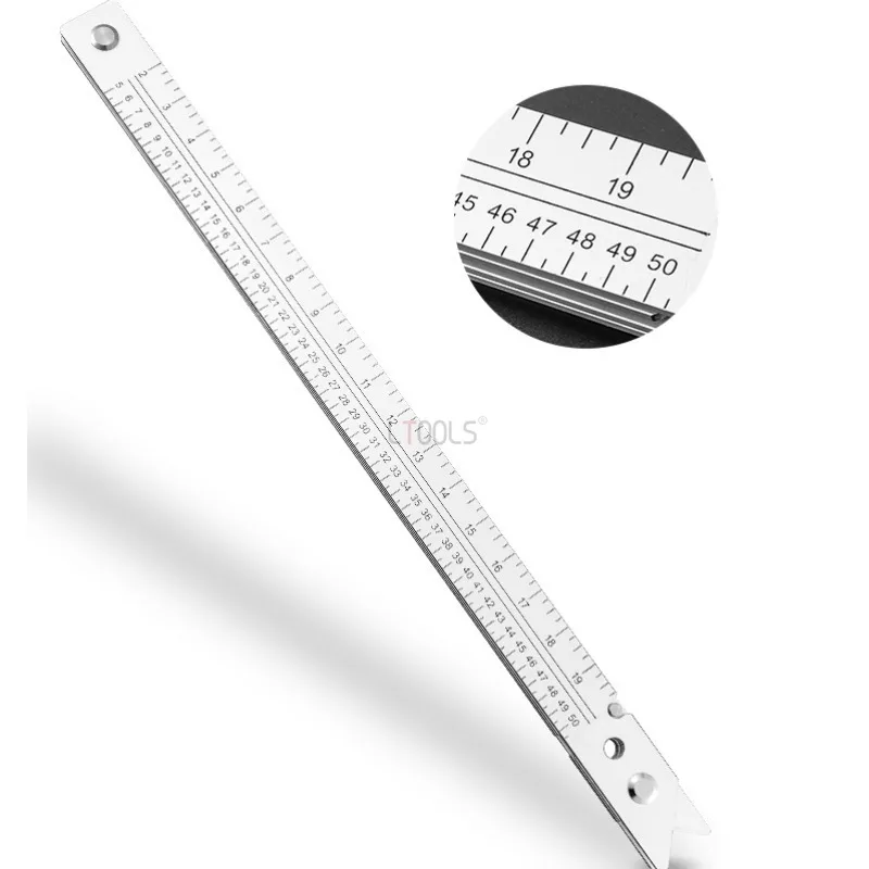 45 ° Folding Triangle Ruler Multifunctional Thickened Ruler Body Aluminium Alloy Large Triangular Ruler Woodworking Drawing Tool