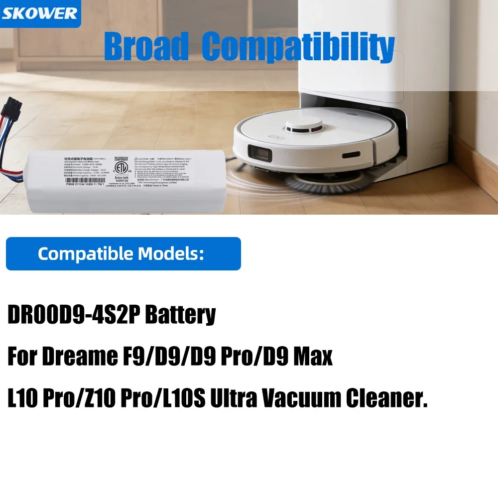 6400mAh Vacuum Cleaner Battery for Xiaomi Mijia X10+ Plus B101CN Omni 1S Dreame F9 D9 L10s Pro Plus S10 S20 X10 Sweep Mop Robot