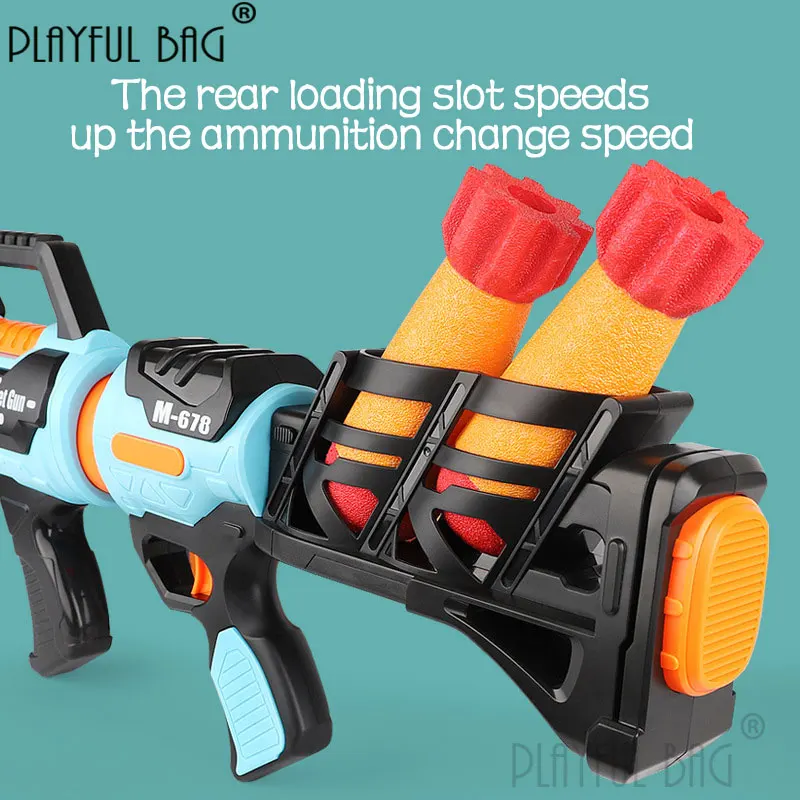 Shark Air Powered blaster Kid\'s Sponge rocket launcher Children interactive toys Indoor Outdoor Leisure Shark rocket toy QG84S