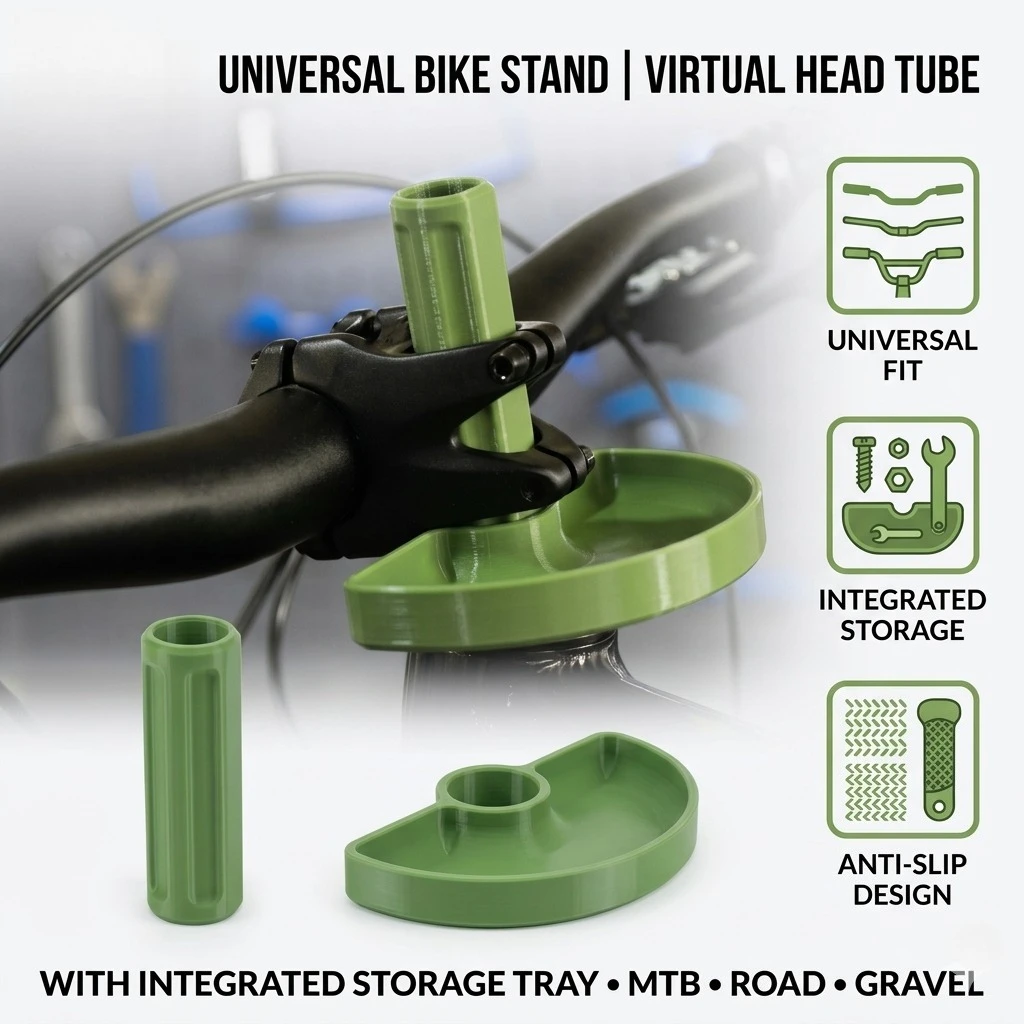 

Bicycle Virtual Head Tube Stand With Storage Tray Universal Anti Slip Bike Repair Tool Holder MTB Road Gravel Bike Accessories