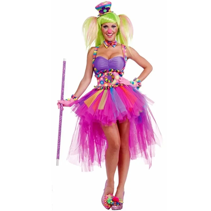 

Halloween Circus Clown Quinn Honey Clowns Costume Party Sexy Classic Candy Color Circus Clown Fairy Cosplay Dress
