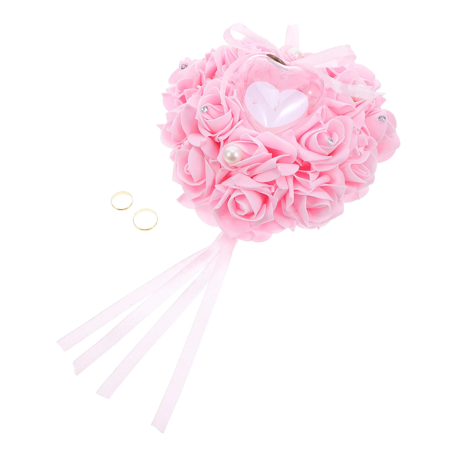 

Pillows Heart-shaped Ring Pillowcase Coussin D’alliances Gift Decorative Pink Couple Cushion Bride