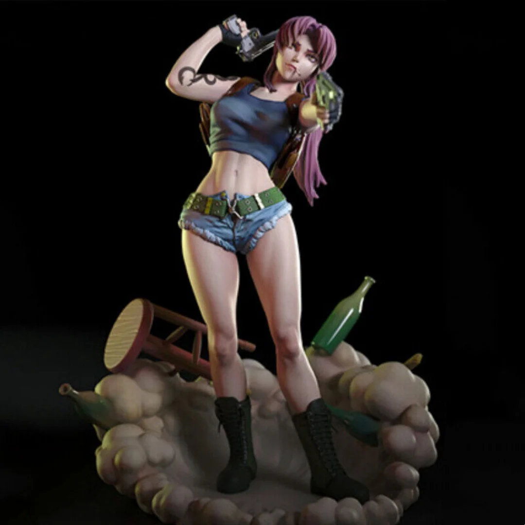 

1/24 Scale Resin Figure Bad gunman little girl Nsfw Two versions Assemble Model Kit Unassembled and Unpainted 3D printing DIY
