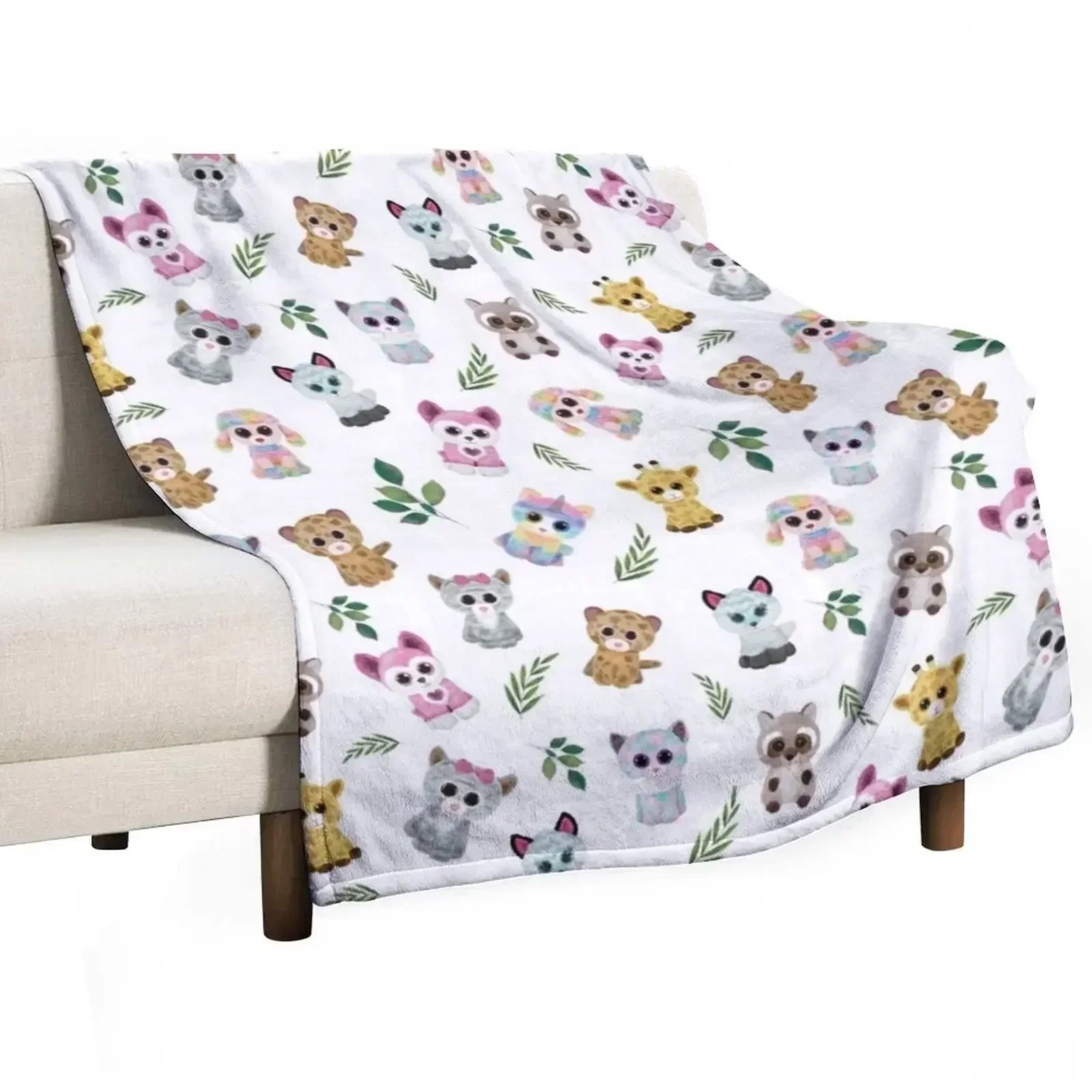 Cobertor Beanie Boo de Pelúcia Sintética, Macio e Quente para Cama