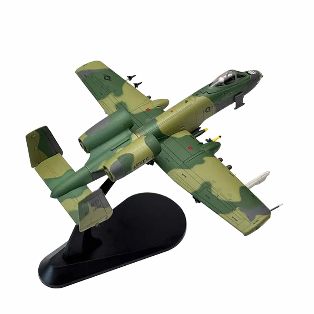 1/100 Scale US A-10 A10 Thunderbolt II Warthog Hog Attack Plane Fighter Diecast Metal Aircraft Model Children Boy Toy Gift