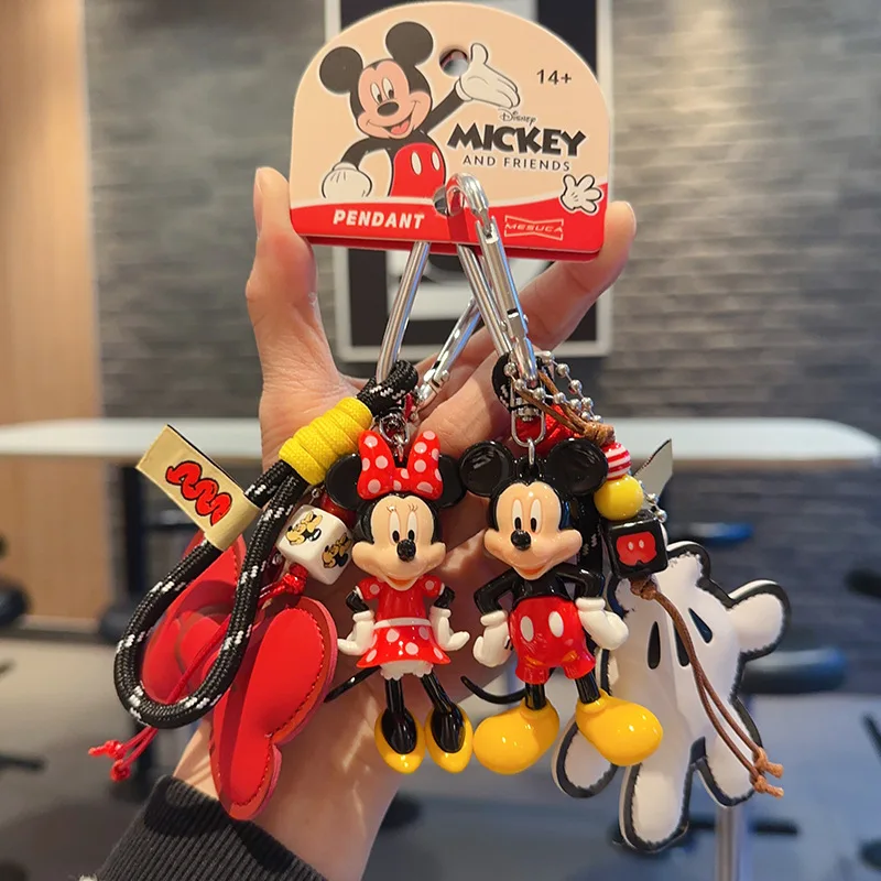 Novos Lançamentos 2026: Chaveiros Originais Disney MIU de Desenho Animado, Brinquedos de Pelúcia Minnie e Mickey com Luvas, Chaveiros para Carro e Acessórios Decorativos