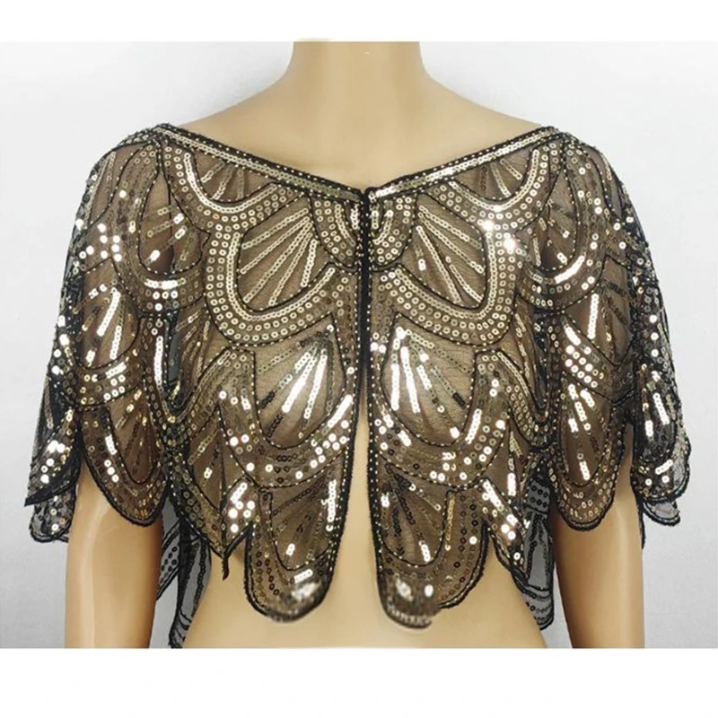 Trendy Beaded Shrug Shawls Portable Comfortable Protective Tippet Luxurious DXAA