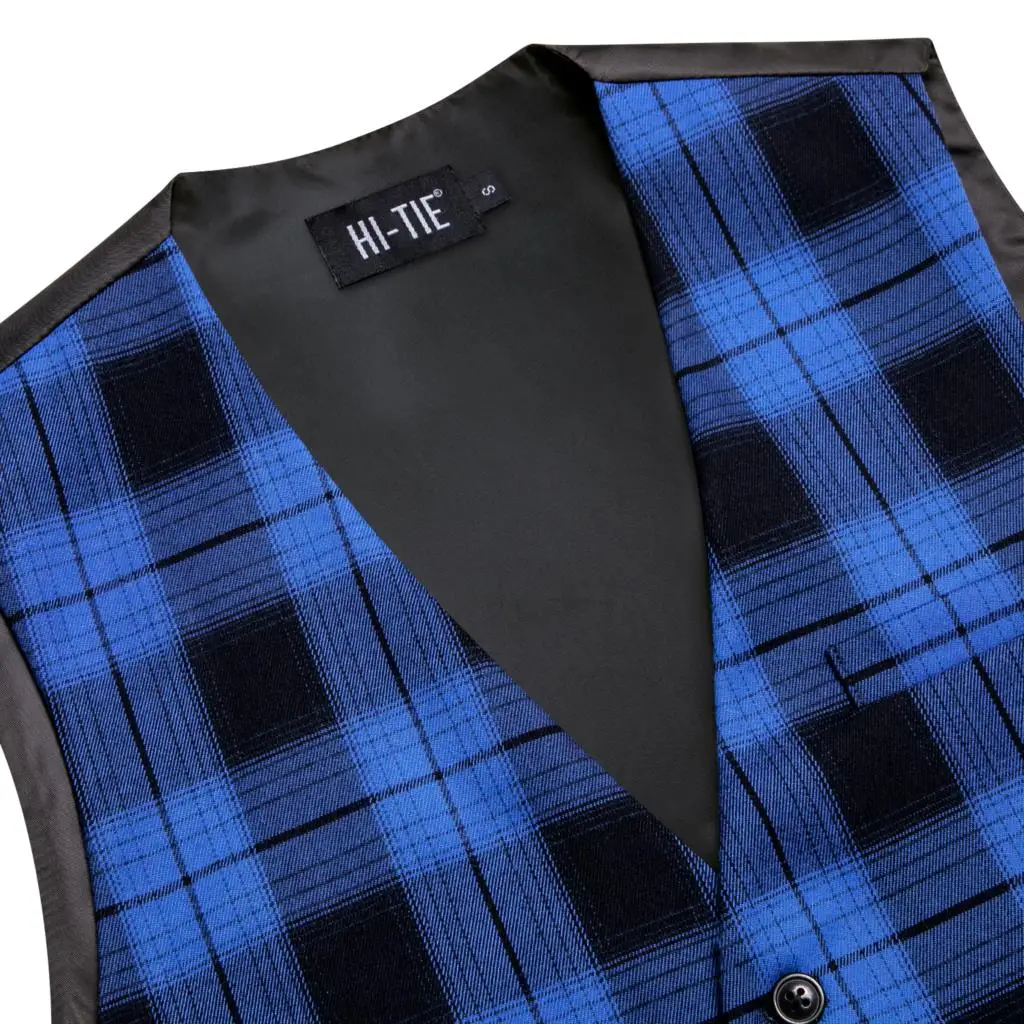 Hi-Tie Chaleco de traje de viscosa para hombre, chaqueta sin mangas a rayas Jacquard, informal, de alta calidad, elegante, para boda y negocios