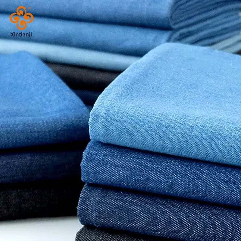 Solid Color Thick Denim Fabric Pure Cotton Blue Washed Jeans Pants, Jacket, Shirt, Skirt, Clothes, DIY Sewing Fabric Half Meters