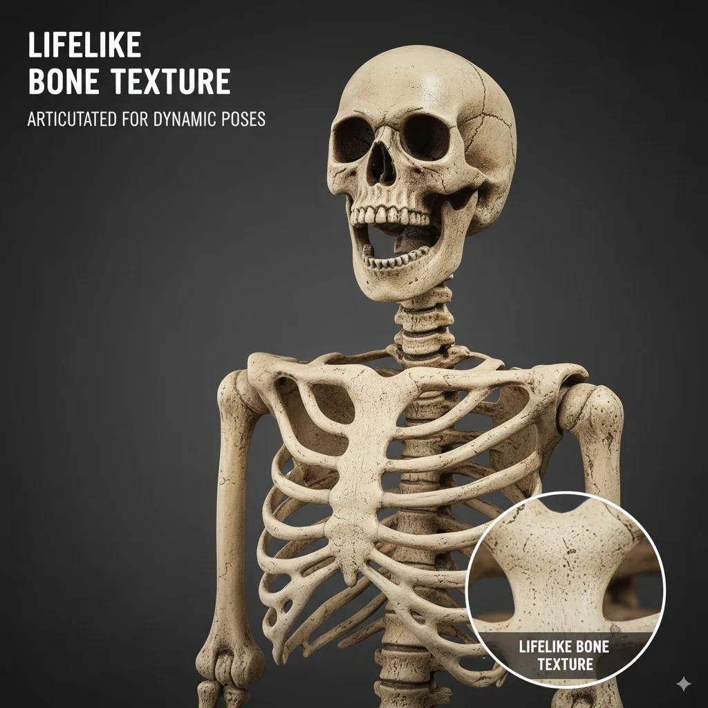 واقعية كاملة الحجم الهيكل العظمي الدعامة المنقولة المفاصل Posable ديكور الهالوين نموذج الهيكل العظمي البشري حفلة منزل مسكون داخلي في الهواء الطلق