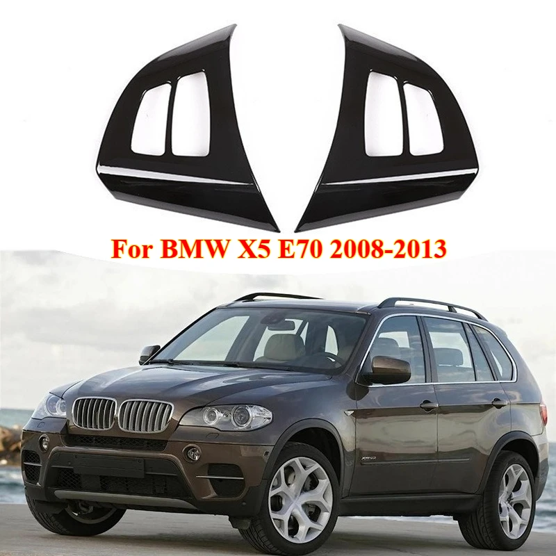 

2PCS for BMW X5 E70 2008-2013 Steering Wheel Switch Button Frame Cover Sticker Carbon Fiber Auto Interior Decoration Accessory