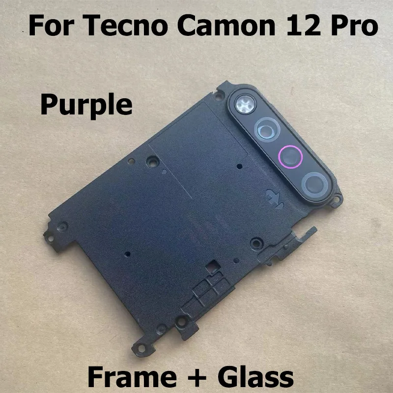 For Tecno Camon 12 Air Pro Rear Camera Glass Lens Back Main Camera Glass Lens Ring Frame Cover Replacement Parts