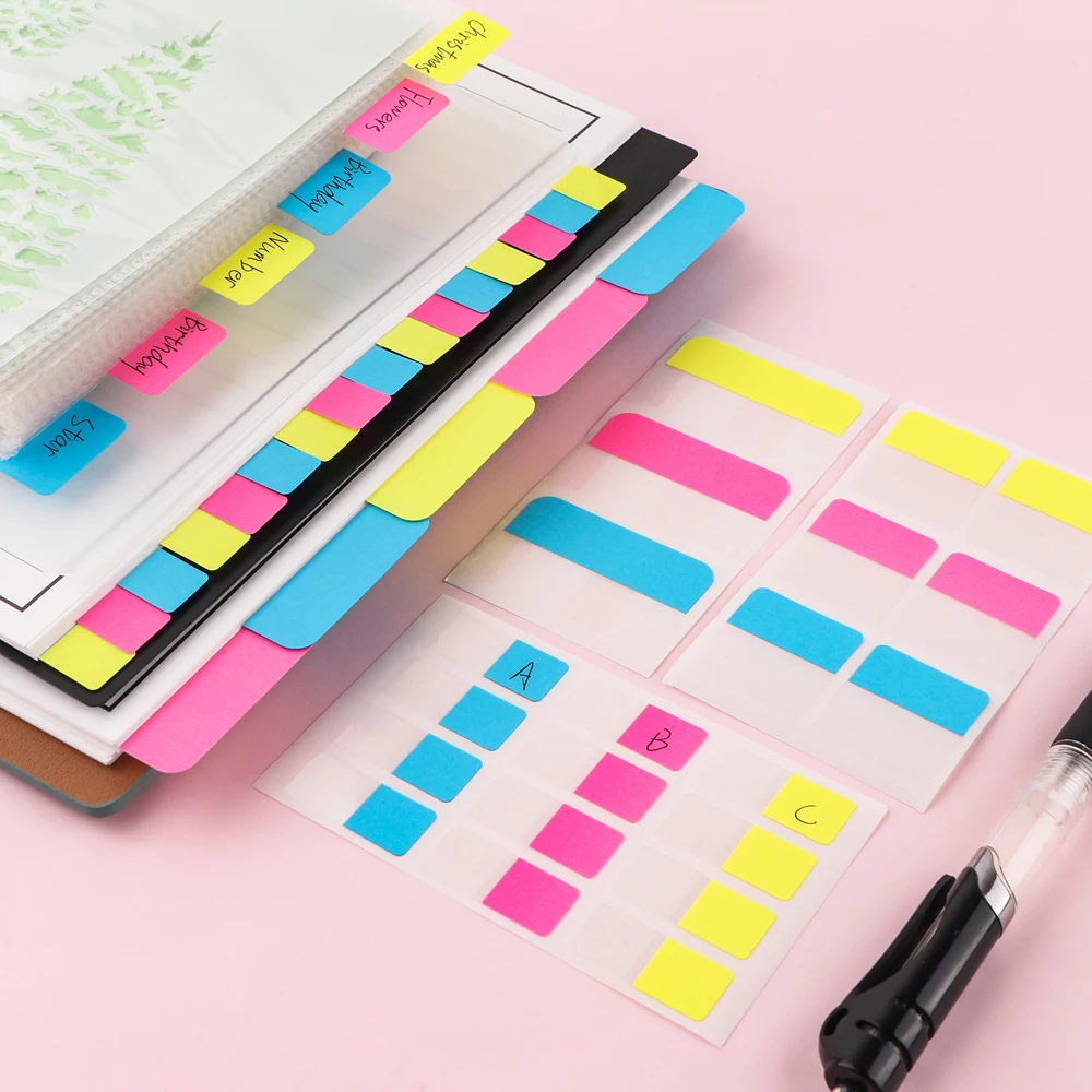 30/60/120/240 PCS Index Label Sticker Multicolor Sticky Writable Reusable Sticky Notes for Pages Book Markers Reading Tabs Flags