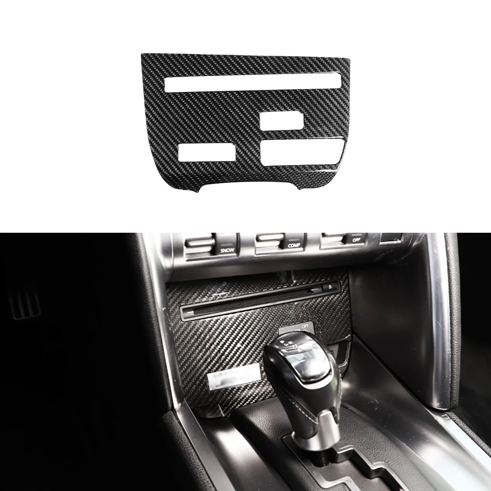 Real Carbon Fiber Central Control CD Panel Frame Trim for Nissan GTR R35 2008-16