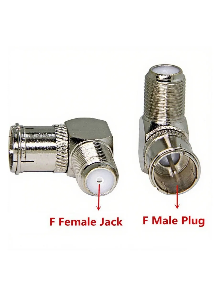 Adaptateurs RF à prise mâle de Type F à connecteur femelle, connexion série à Angle droit, bornes de fil durables pour TV, 10 pièces