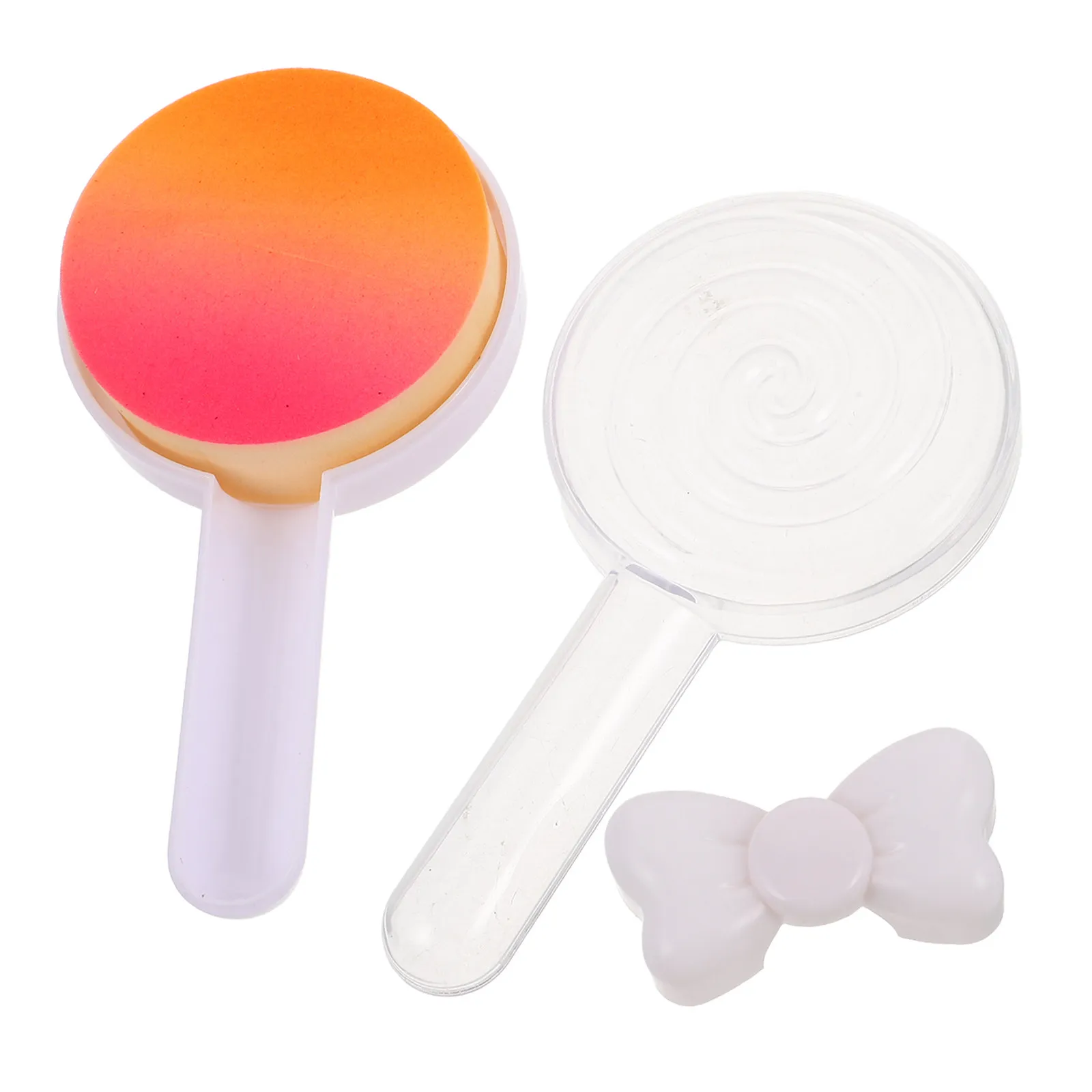1Set Lollipop Shaped Powder Puff Soft Face Makeup Sponge Dual Use Wet Dry Setting Powder Applicator for Precise Corners Nose