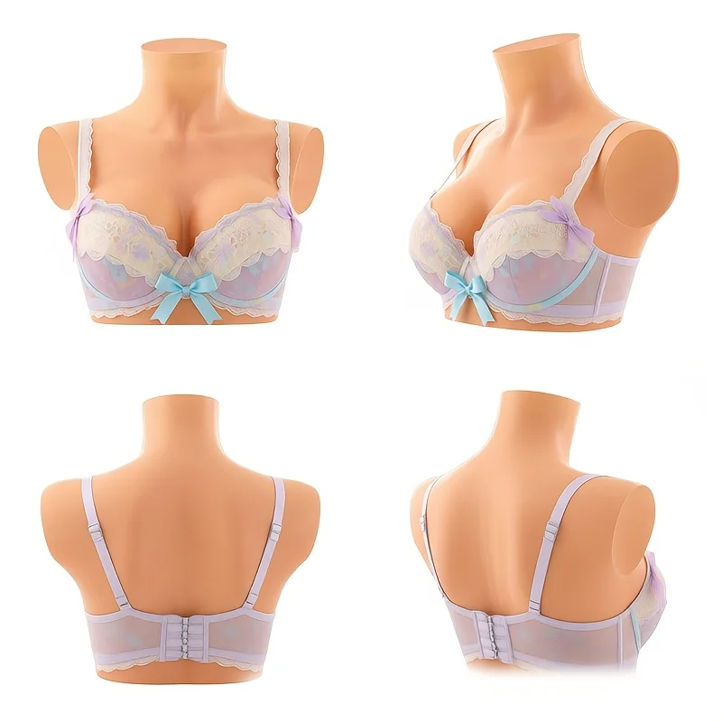 High Neck Silicone Chest Plate, Top for Drag Queens, Film/TV Costume Fake Breast, CDEG Cup Suitable for Drag Performance.