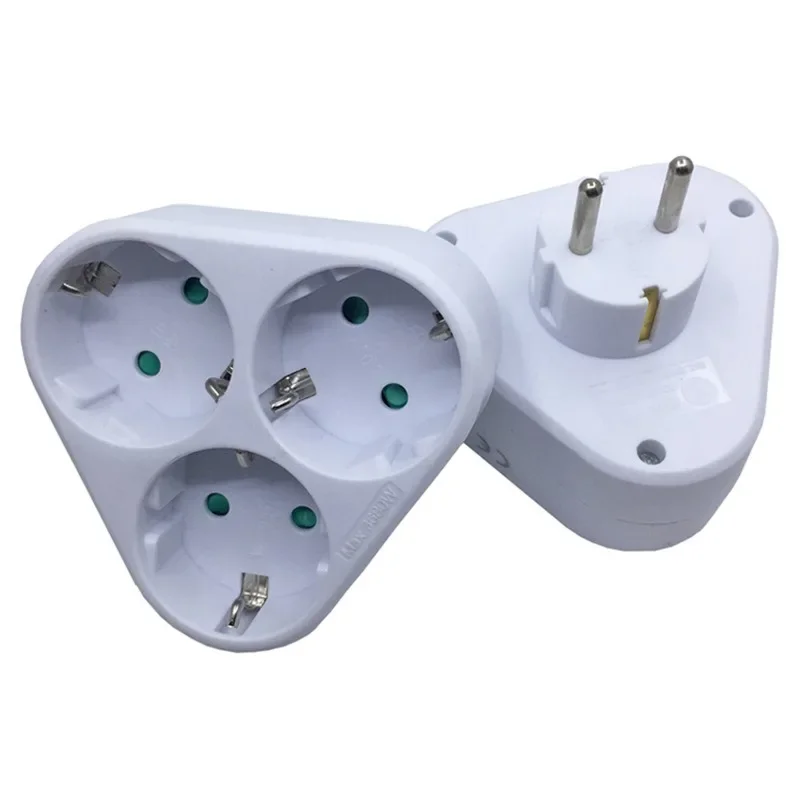 EU Plug Multiple Power Adapter EU Power Outlet European Standard Three-position Socket One to Three 1 out 3 Conversion Socket