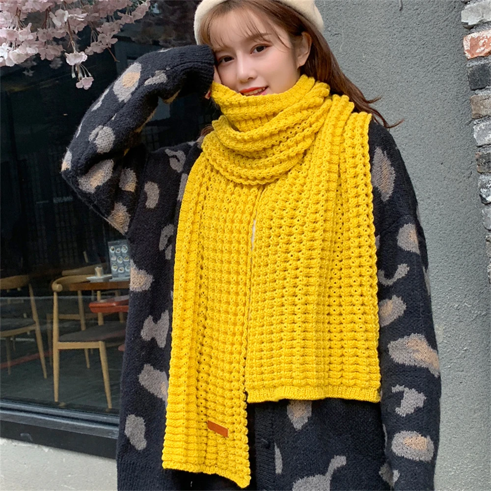 The new corn labeling han edition student knitting wool scarf fall and winter to keep warm to thicken the joker CN002