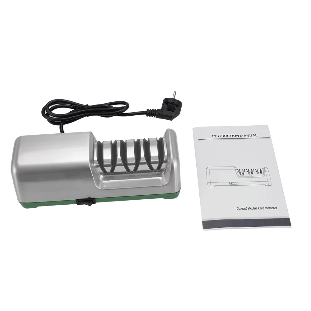 Professional Electric Knife Sharpener Kit Diamond-Infused Steel Kitchen Power Grinding Application Sharpens Knives Efficiently