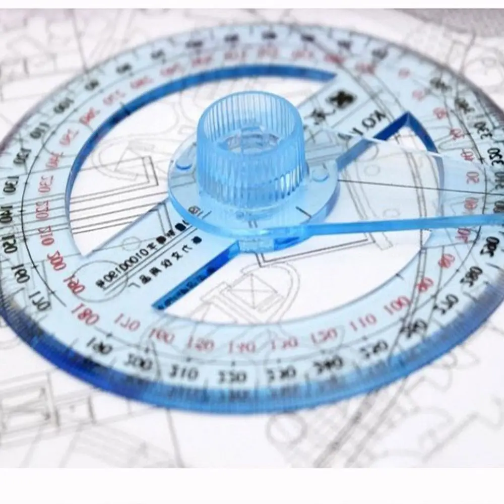 Geometria durável 360 graus braço oscilante círculo completo ferramentas de medição matemática transferidor goniômetro ponteiro ângulo régua