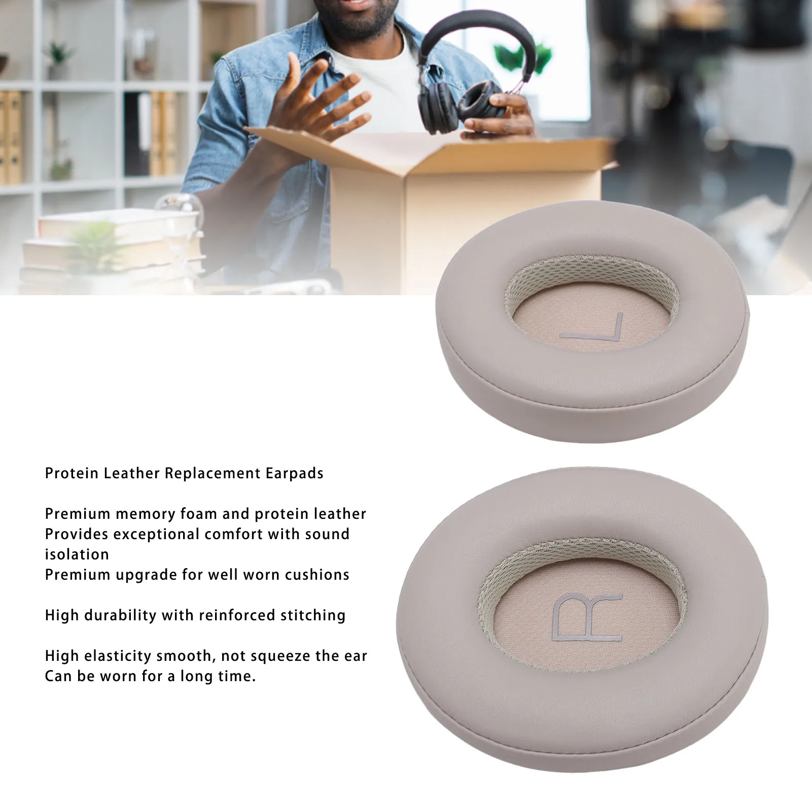وسادات أذن من الجلد البروتيني وسائد رغوة الذاكرة وسادات أذن بديلة لسماعات الرأس AONIC 50 AONIC 40 SRH1540 اللاسلكية