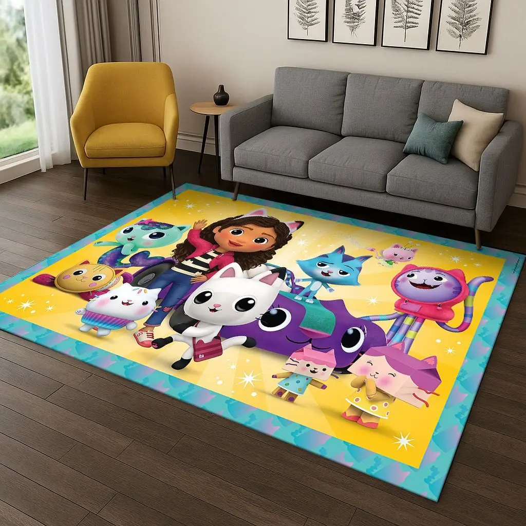 سجادة فتاة كرتونية لطيفة لبيت الدمى من Gabbys لغرفة النوم وغرفة المعيشة وأريكة ممسحة ديكور منزلي، سجادة منطقة ألعاب الأطفال هدية مضادة للانزلاق #4