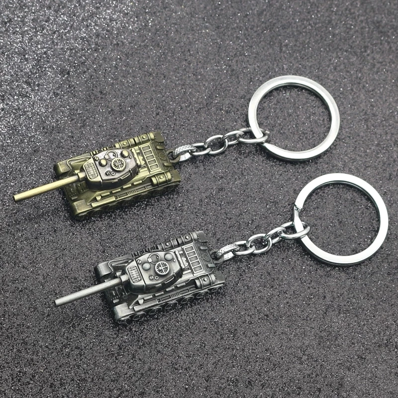 WOT World Of Tanks Keychain 46G Heavy Punk Weapon 3D Tank IS Series Keychains Key Chain Rings For Men Car Holder Keys llaveros