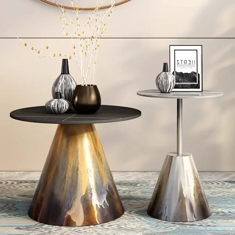 Mesas de centro de diseño negro, mesas de centro italianas únicas y modernas redondas, muebles minimalistas Premium Moveis Para Sala, muebles Para el hogar