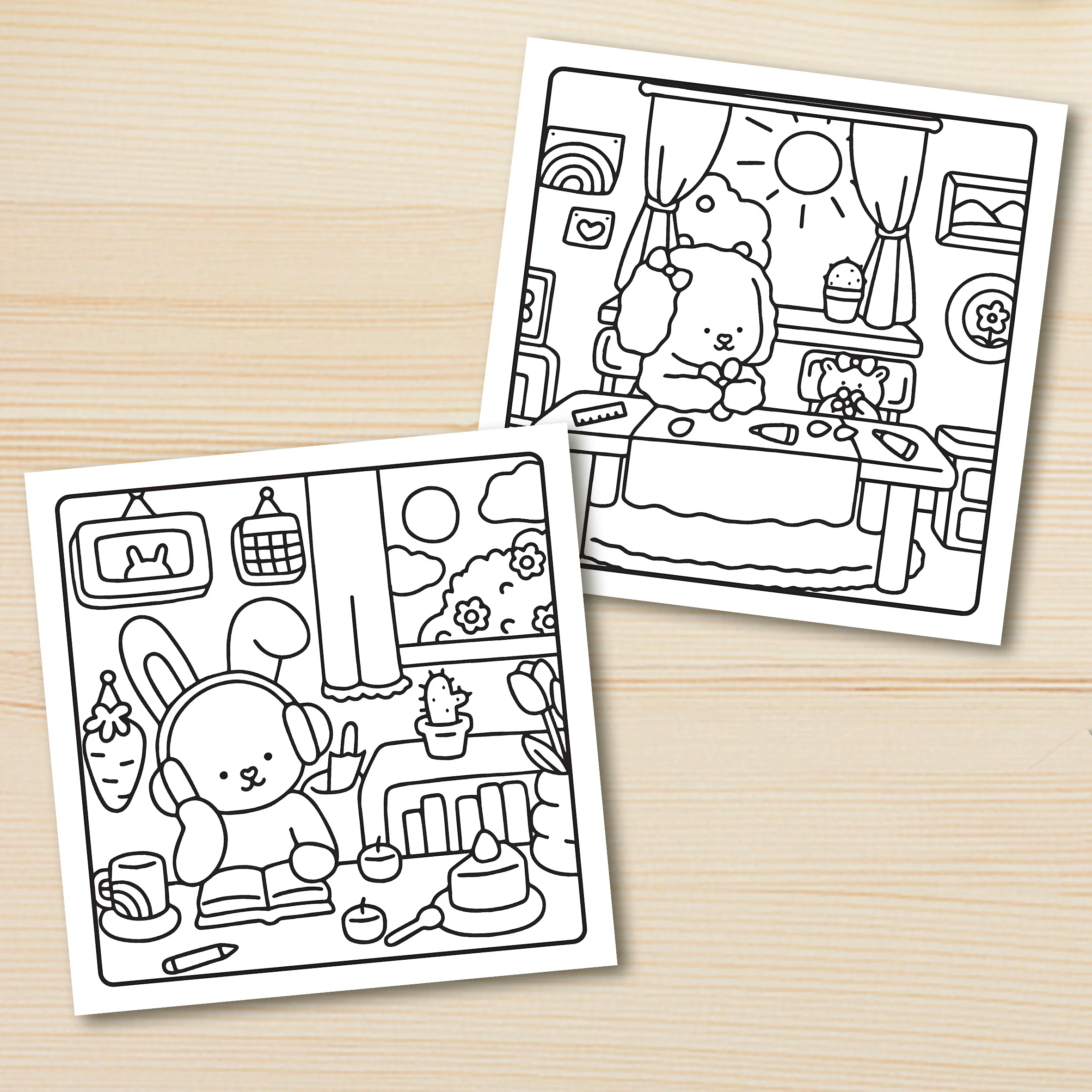 FUZZY HYGGE Libro da colorare con motivi Bold-easy per adulti Simpatico libro da disegno Regalo perfetto per feste e compleanni