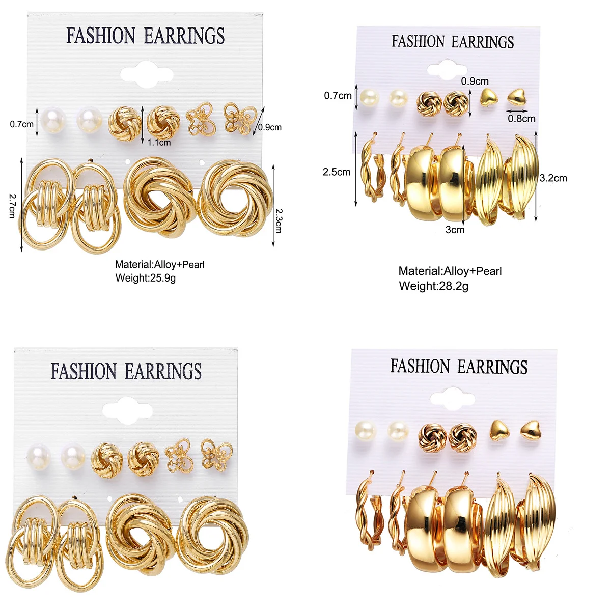 Vintage Metal Twisted Rope Knot Stud Earrings Fashion Hollow Butterfly Leaf Earrings Women\'s Versatile Big Set Jewelry Gift 2025