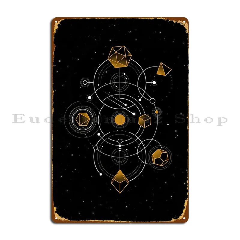 Celestial Dice Metal Plaque Rusty Custom Cinema Party Pub Tin Sign Poster