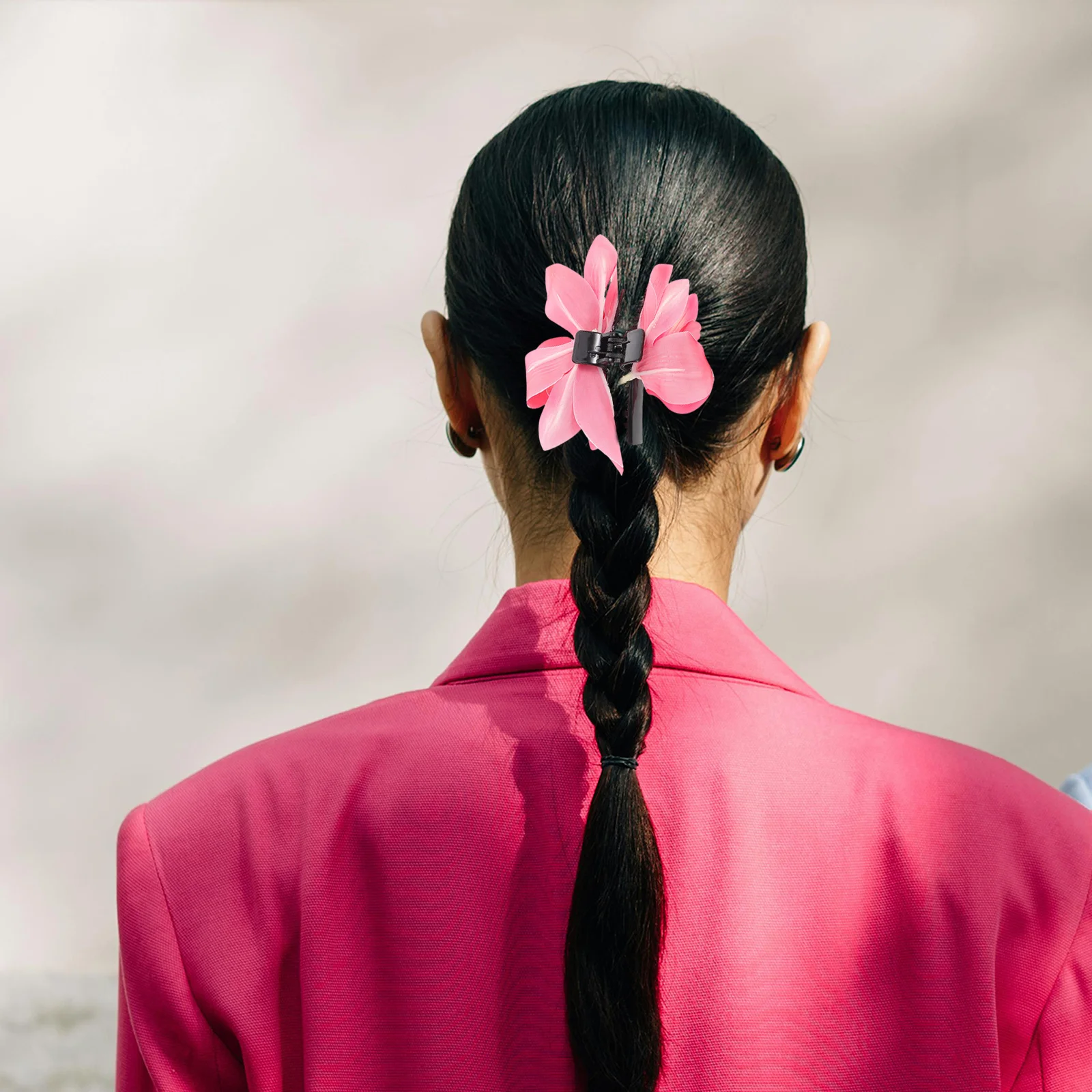 

2pcs Flower For Women Hawaiian Claw Clips Non Slip Floral Claw Clip Thick Thin Cute Barrettes Accessories Durable Fabric Beach