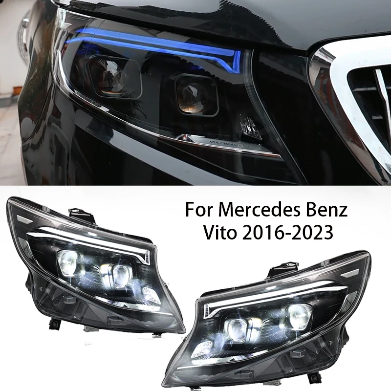 2pc Led Front Lights For Benz Vito Headlights 2016-2023 W447 LED Headlight LED DRL Upgrade Car 2024 Styling Auto Accessories